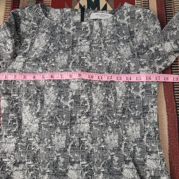 MM Lafleur Etsuko Sheath Dress Sz 10 Crackle Black White Workwear Office Career - Picture 9 of 12